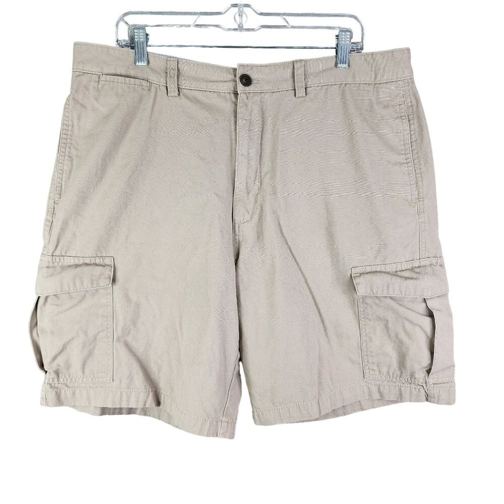 Men's Beige Chaps Cargo Shorts 100% Cotton Casual Wear 9.5" Inseam Size 40